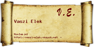Vaszi Elek névjegykártya